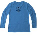 Matriarchy Rocks SHIRTS, a Azure Blue Allmade Eco Triblend Women?s Long Sleeve Tee (back-view)