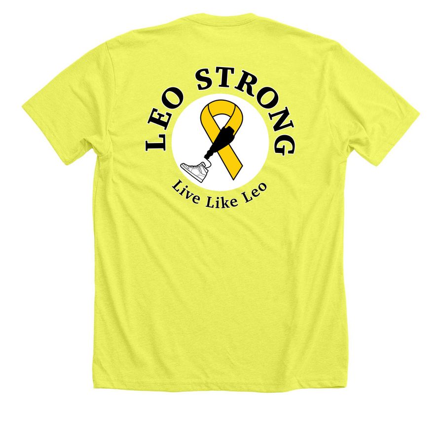 Live Like Leo&nbsp;, a Neon Yellow Premium Unisex Tee (back-view)