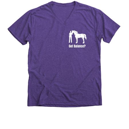 Got Balance?, a Purple Rush Premium V-Neck Tee