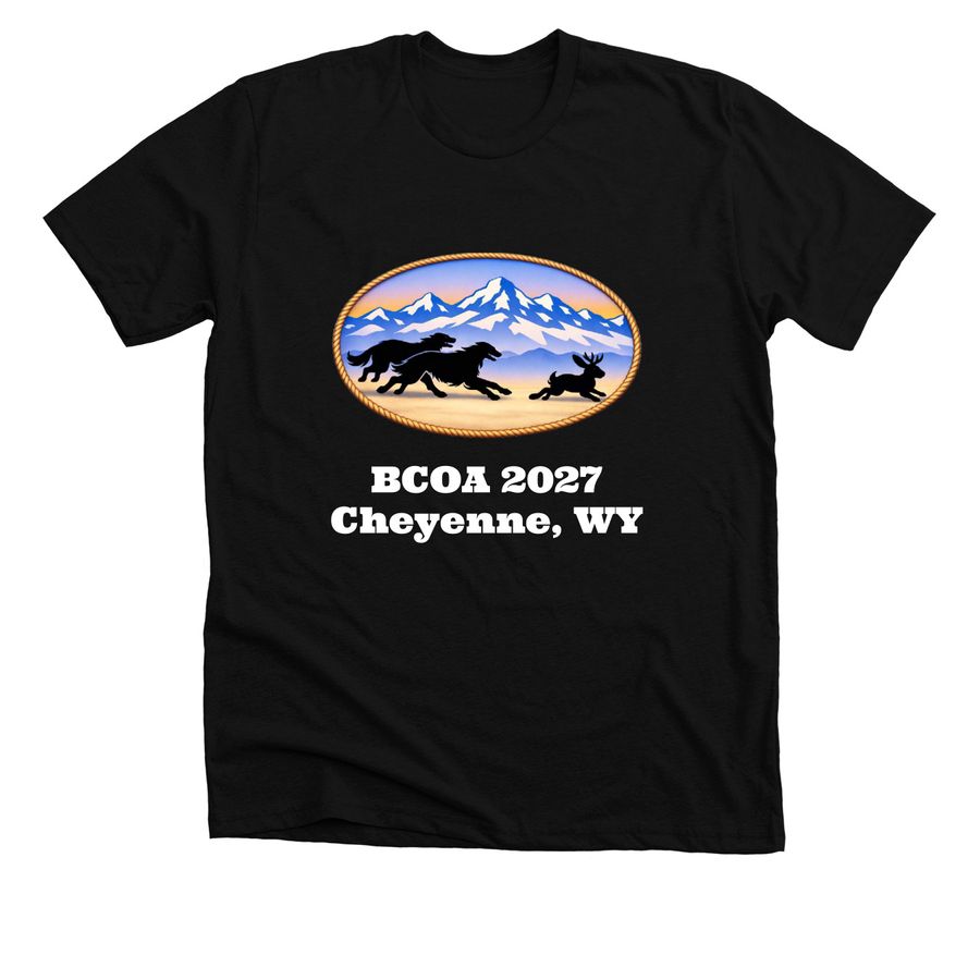 Jackalope Oval Logo, a Solid Black Blend Premium Unisex Tee