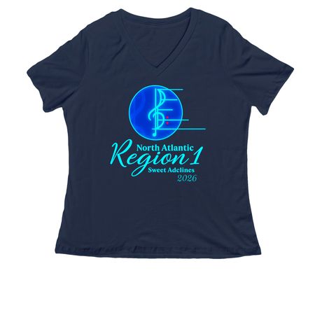 Region One Love, a Navy Women's Relaxed V-Neck Tee