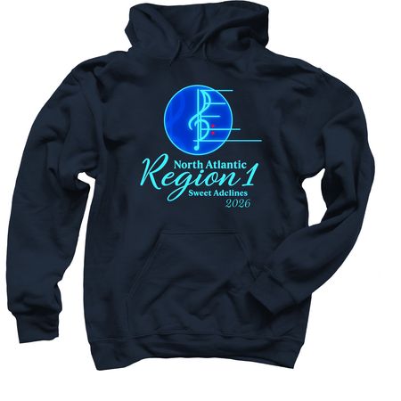 Region One Love, a Navy Pullover Hoodie