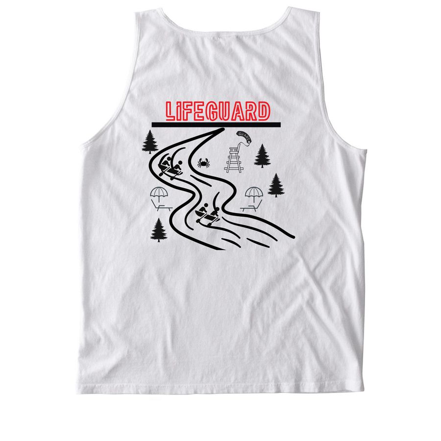 Kitaki Guard, a White Comfort Colors Tank Top (back-view)