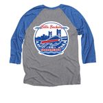Shirts and Hoodies, a Vintage Royal and Premium Heather 3/4 Sleeve Baseball Tee (back-view)