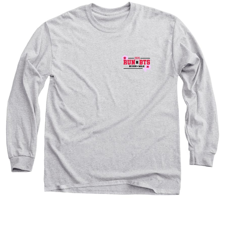 Small front, large back logo, a Sport Grey Classic Long Sleeve Tee