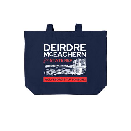 Deirdre McEachern for NH State Rep, a River Blue Navy Cotton Canvas Tote Bag