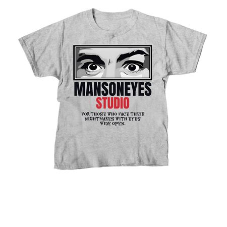 MANSONEYES Studio Logo "Nightmares", a Sport Grey Youth Unisex Tee