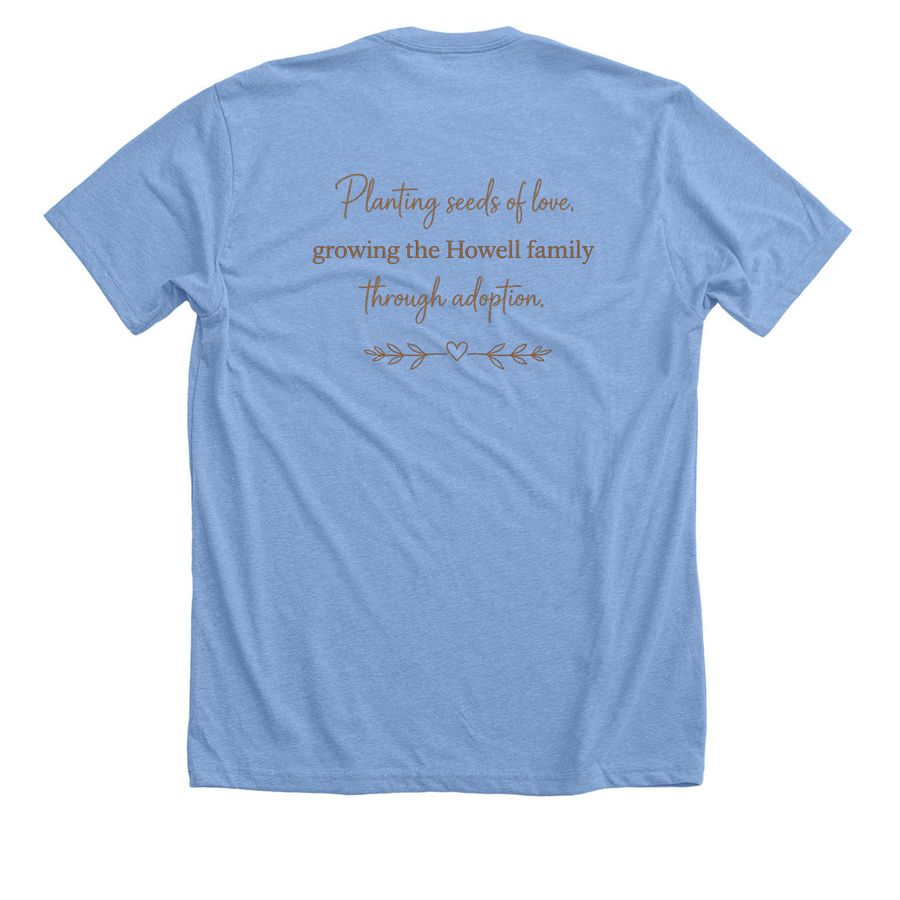 Help us adopt!, a Heather Carolina Blue Premium Unisex Tee (back-view)