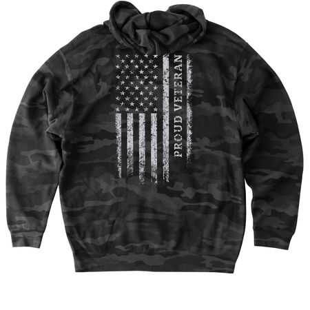 Proud Veteran - 2025 Apparel Collection, a Black Camo Heavyweight Camo Pullover Hoodie