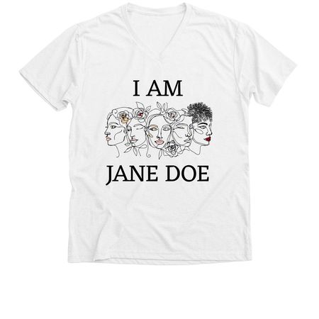 I Am Jane Doe, a Solid White Blend Premium V-Neck Tee