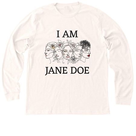 I Am Jane Doe, a Heather Natural Premium Long Sleeve Tee