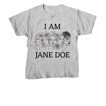 I Am Jane Doe, a Sport Grey Youth Unisex Tee