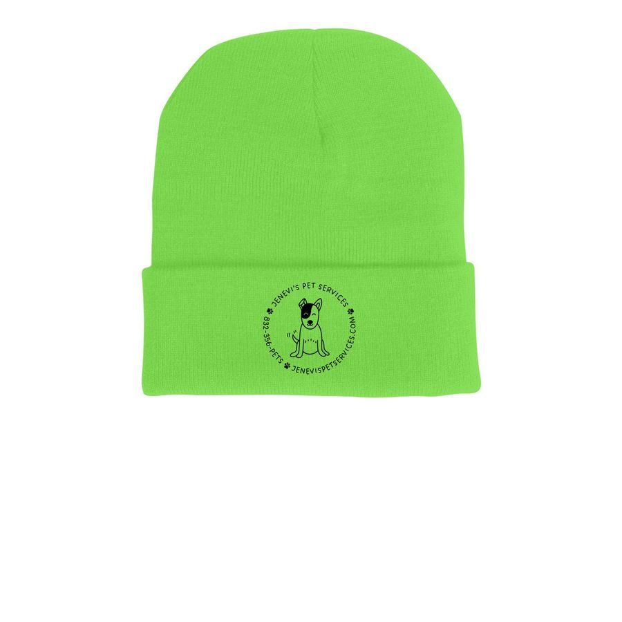 JPS Beanie Color Set 3, a Neon Green Printed Cuffed Beanie