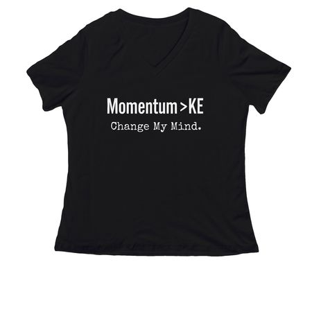 Physics Wins, a Black Women's Relaxed V-Neck Tee