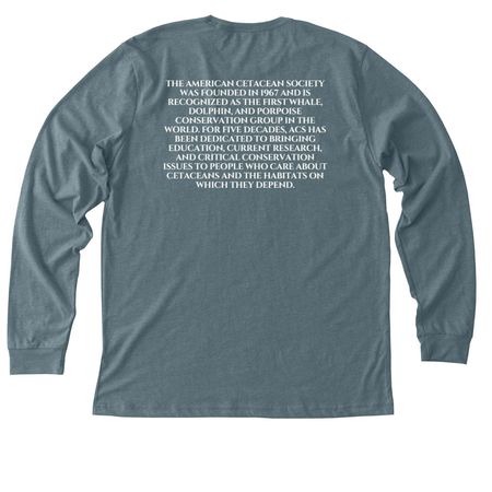 NATURALIST Breach Front & Mission Back, a Heather Slate Premium Long Sleeve Tee (back-view)