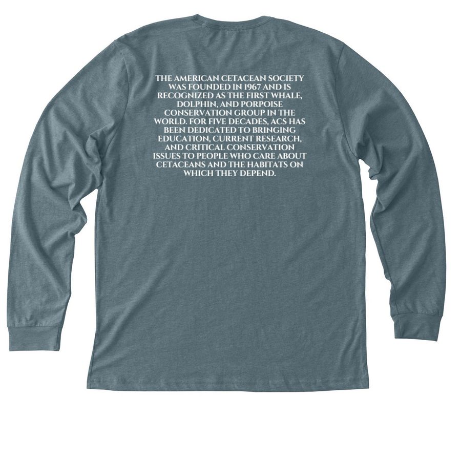NATURALIST Breach Front & Mission Back, a Heather Slate Premium Long Sleeve Tee (back-view)