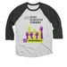 SATB2 Awareness Day #ShowYourSAS, a Black and Heather White 3/4 Sleeve Baseball Tee