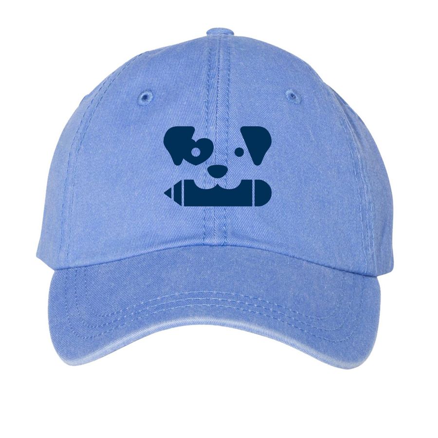 Detroit Hearts & Hounds Hat, a Periwinkle Printed Pigment Dye Baseball Cap