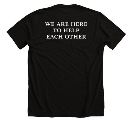 THE BASICS OF LIFE ?, a Solid Black Blend Premium Unisex Tee (back-view)