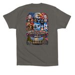 Premium 6 branches one purpose, a Asphalt Premium Cotton Tee (back-view)