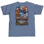 Premium 6 branches one purpose, a Blue Jean Comfort Colors Unisex Tee (back-view)