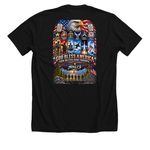 Premium 6 branches one purpose, a Solid Black Blend Premium Unisex Tee (back-view)