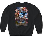 Premium 6 branches one purpose, a Black Softstyle Crewneck Sweatshirt (back-view)