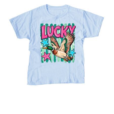 lucky duck, a Light Blue Youth Unisex Tee