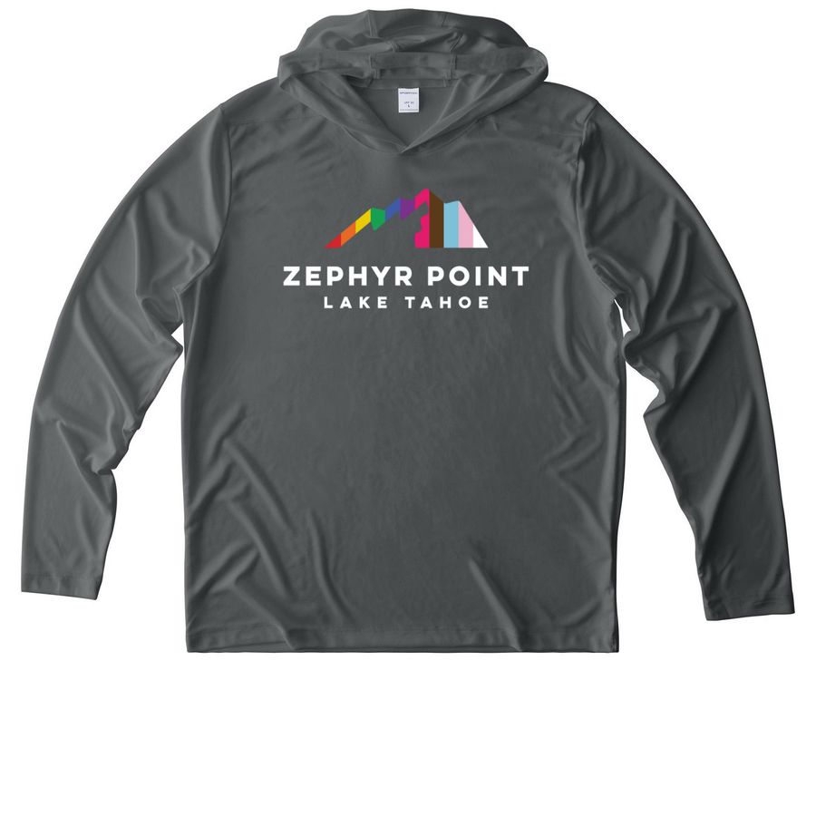 Zephyr Point's kin?dom Camp!, a Dark Smoke Grey UV Performance Long Sleeve Hoodie