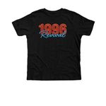 1996 Revival, a Black Heather Premium Youth Tee (back-view)