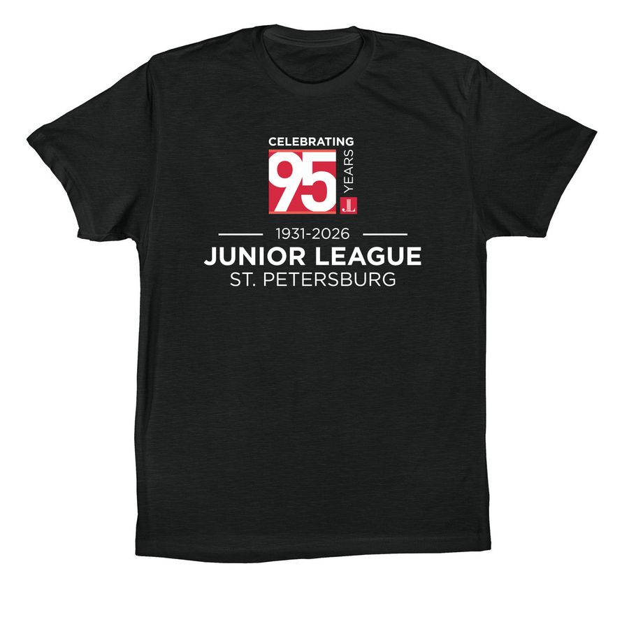 JLSP 95th Celebration: White Logo, a Vintage Black Premium Cotton Tee
