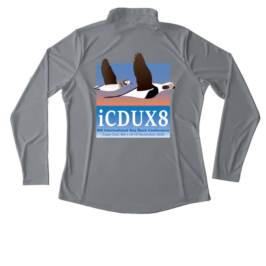 iCDUX8: Active & Performance Wear, a Grey Concrete Women's Performance Quarter Zip Pullover (back-view)