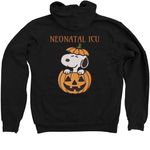 Spooky Snoopy, a Black Zip Up Hoodie (back-view)