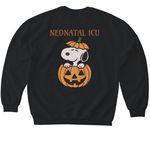 Spooky Snoopy, a Black Softstyle Crewneck Sweatshirt (back-view)