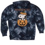 Spooky Snoopy, a Black Tie Dyed Pullover Hoodie (back-view)