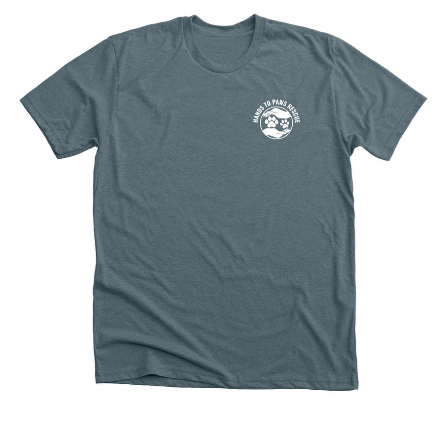 Hands to Paws Shirt, a Heather Slate Premium Unisex Tee