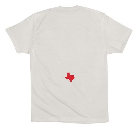 te amo, tejas., a Vintage White Premium Cotton Tee (back-view)