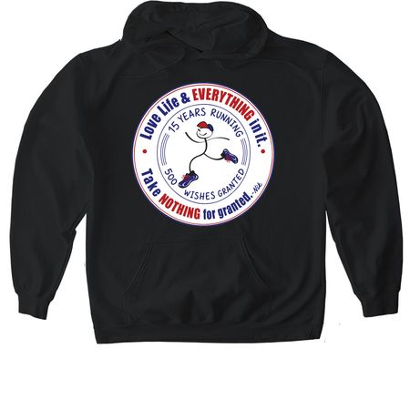 Celebrate 15 Years & 500 Wishes!&nbsp;, a Black Gildan Softstyle Pullover Hoodie