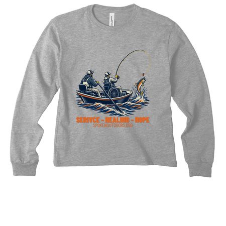 Service Healing Hope, a Athletic Heather Youth Heavyweight Long Sleeve Tee