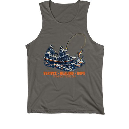 Service Healing Hope, a Asphalt Premium Cotton Tank