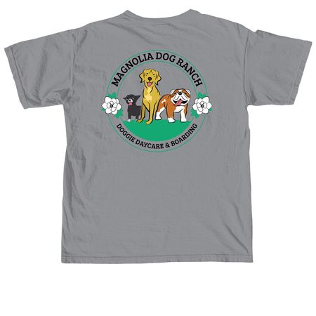 All American Dogs, a Granite Comfort Colors Unisex Tee (back-view)