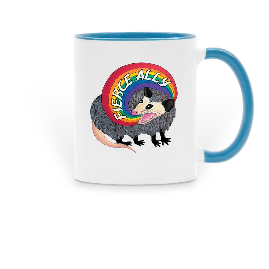 Fierce Ally Mug, a Light Blue Two-Tone Ceramic Mug