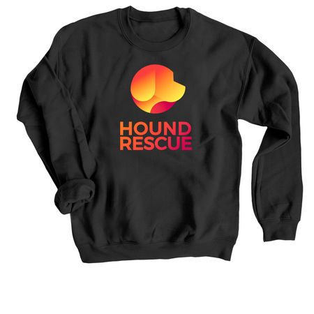 Hound Rescue Logo Merchandise, a Black Crewneck Sweatshirt