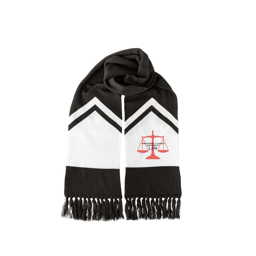 Law Merch Scarf (black lettering), a Black/ White Two-Tone Gameday Scarf