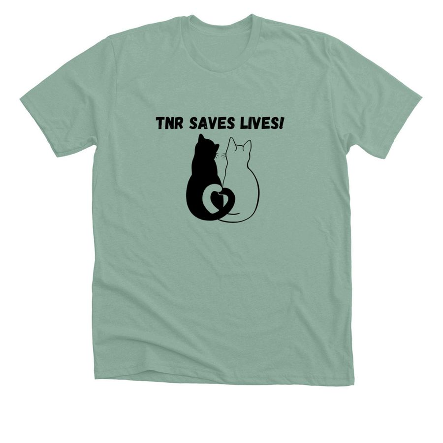 TNR Saves Lives!, a Heather Dusty Blue Premium Unisex Tee