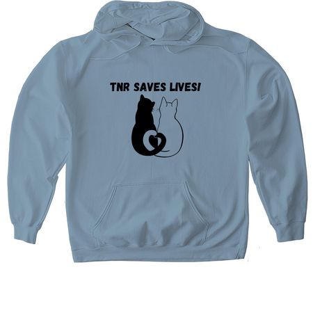 TNR Saves Lives!, a Stone Blue Gildan Softstyle Pullover Hoodie