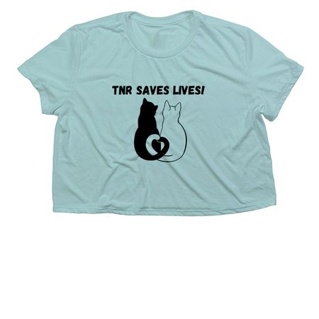 TNR Saves Lives!, a Dusty Blue Women?s Flowy Cropped Tee
