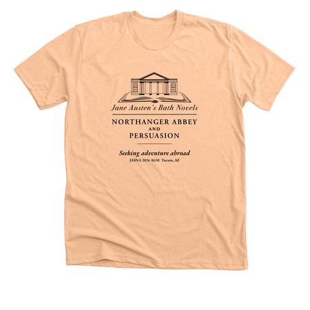 Austen's Bath Novels 2026 Adventure, a Heather Peach Premium Unisex Tee