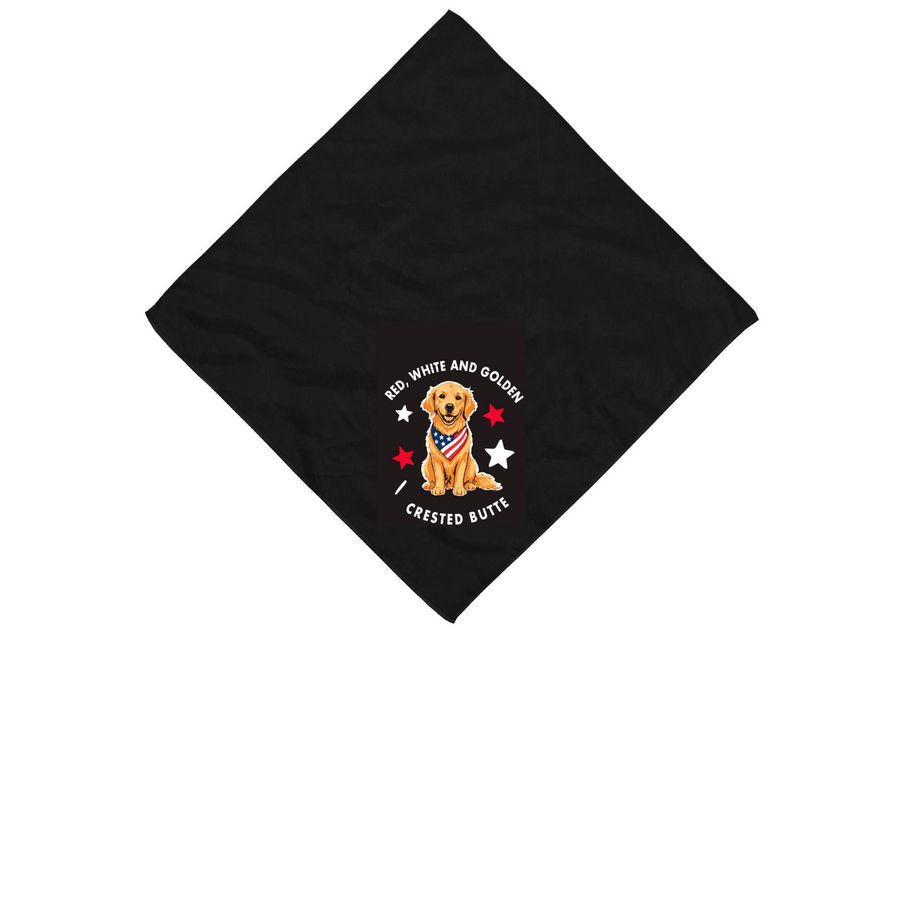 Crested Butte July 4th Parade Bandana, a Black Cotton Bandana