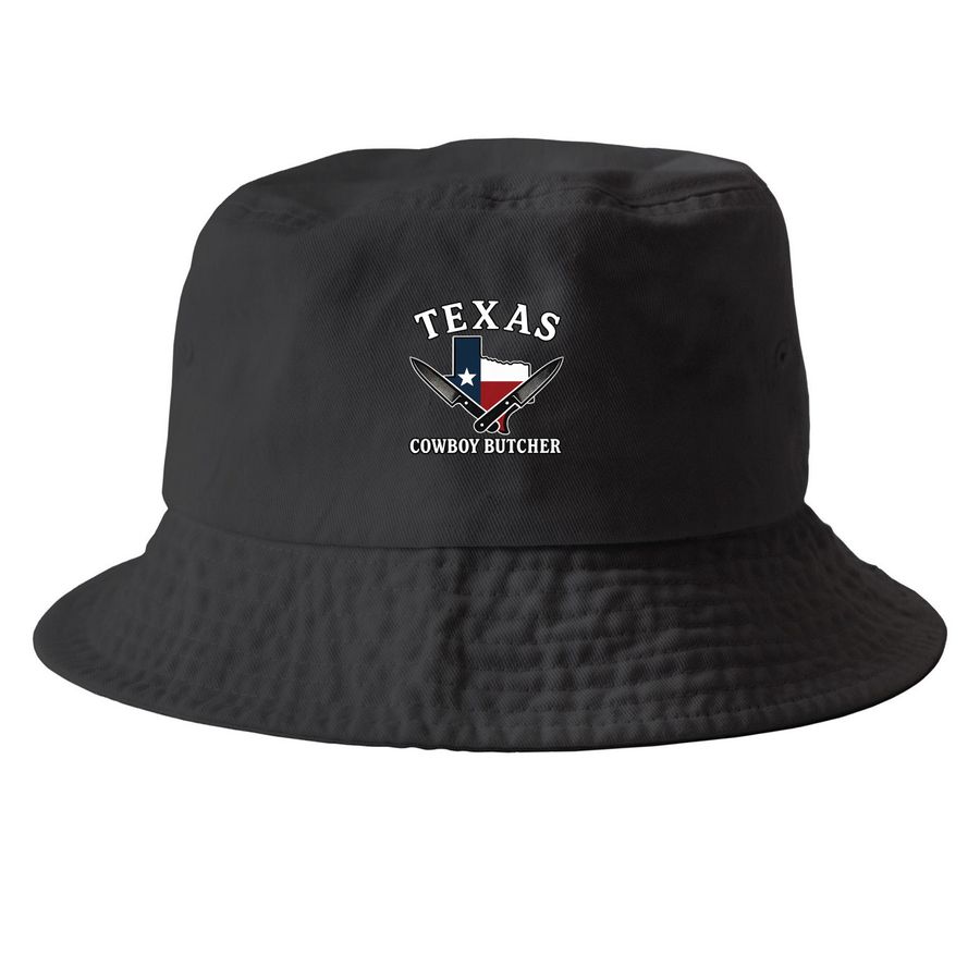 Texas Cowboy Butcher, a Black Printed Bucket Hat
